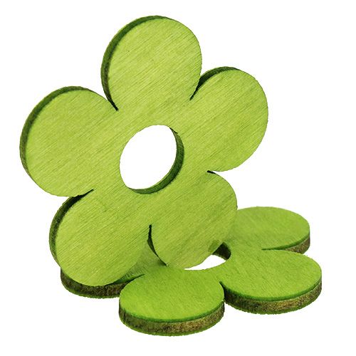 Product Wooden flowers Ø4cm green 72p