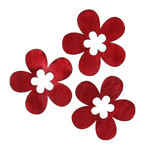 Floristik24 Wooden flowers red 4cm 72 pcs