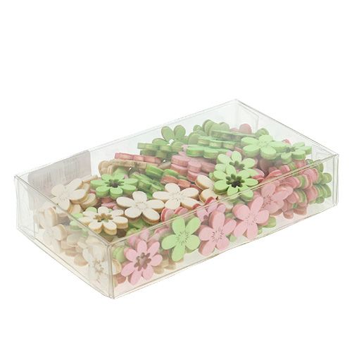 Floristik24 Wooden flowers sprinkle decoration Ø2cm pastel assort. 144St
