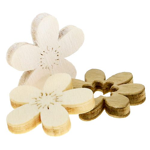 Product Wooden flowers for scattering sort. 2cm natural 144p