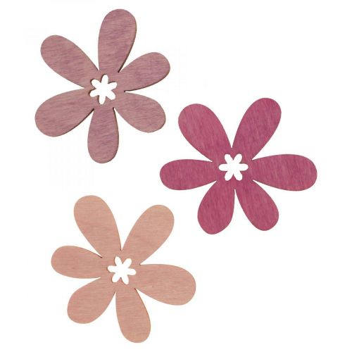 Floristik24 Wooden flowers scatter decoration blossoms wood purple/violet/pink Ø2cm 144p