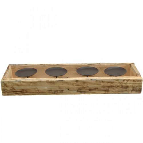 Product Table decoration Advent candlestick candle tray wood L48cm