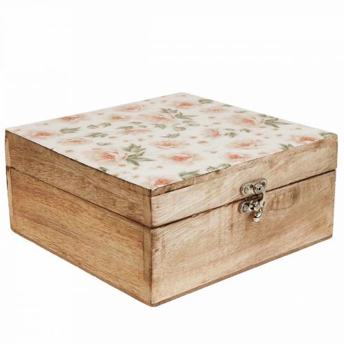 Floristik24 Wooden box with lid jewelry box wooden box 20×20×9.5cm