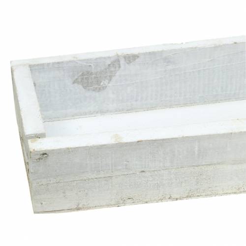Floristik24 Wooden tray washed white 55.5×15.5cm H7cm