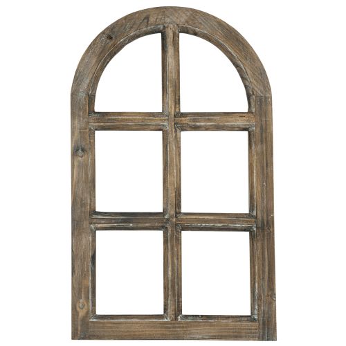 Wooden decoration rustic decorative window frame wood brown 29,5×48cm