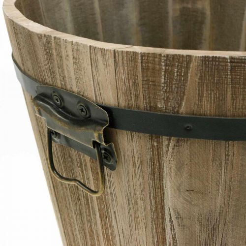 Floristik24 Wooden bucket planter wood country house style with handles Ø30cm