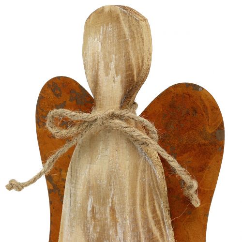 Floristik24 Wooden angel with rust wings 38x13.5cm