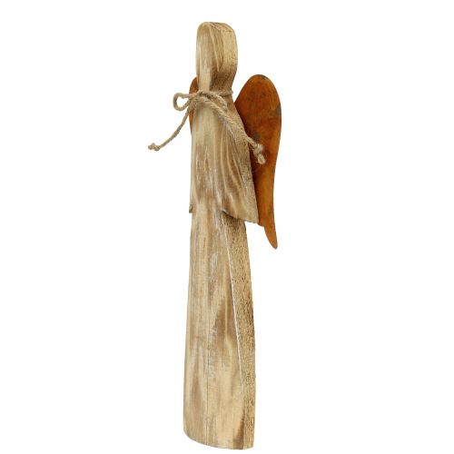 Floristik24 Wooden angel with rust wings 38x13.5cm