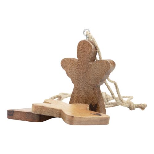 Floristik24 Wooden Angel Natural Decoration Hanging Angel Decoration 8×1×10cm 6 pcs