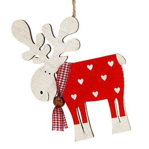 Floristik24 Wooden figure moose to hang 11cm assorted 12pcs