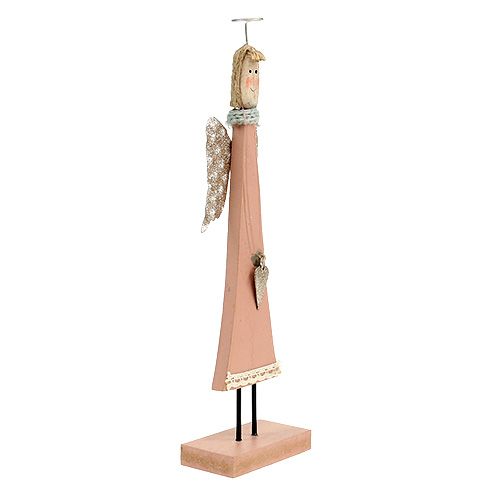 Floristik24 Wooden figure angel pink 26cm