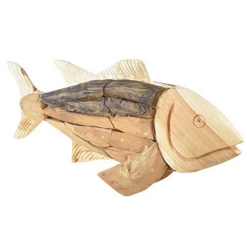 Product Wooden fish teak wood decoration fish table decoration wood 63cm