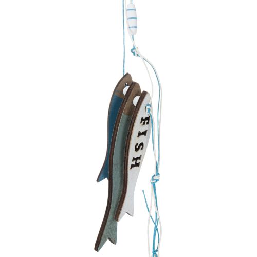 Wooden Fish Hanging Decorations, Blue, 36cm, 4 Pieces | Floristik24.ie