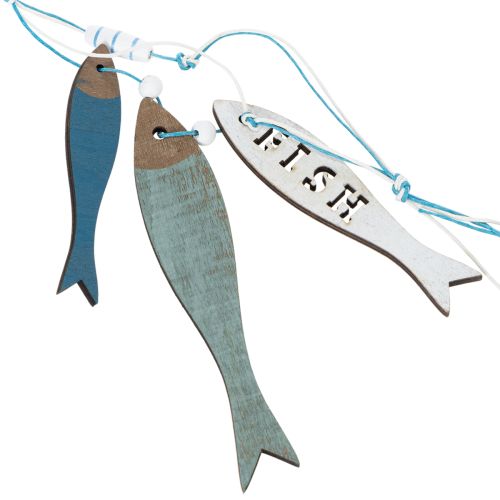 Wooden Fish Hanging Decorations, Blue, 36cm, 4 Pieces | Floristik24.ie