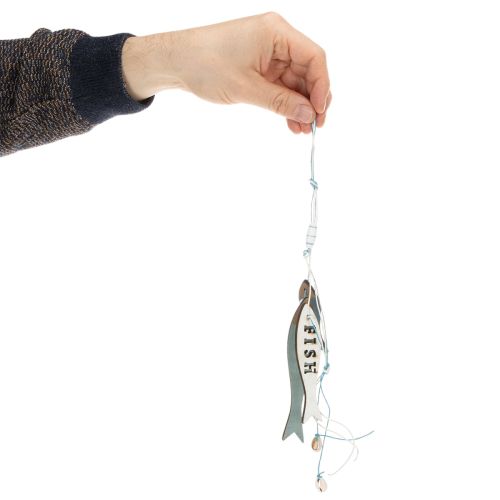 Wooden Fish Hanging Decorations, Blue, 36cm, 4 Pieces | Floristik24.ie