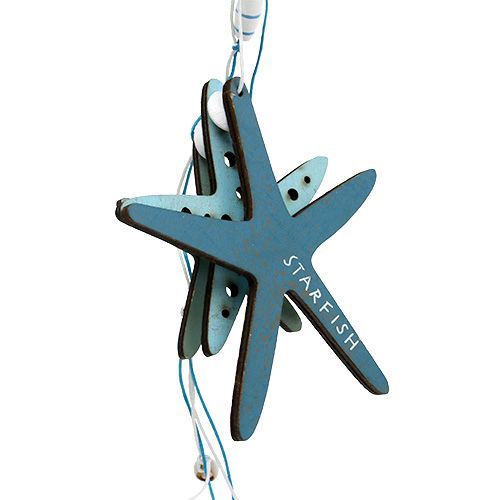 Product Wooden hanger starfish blue 36cm 4pcs