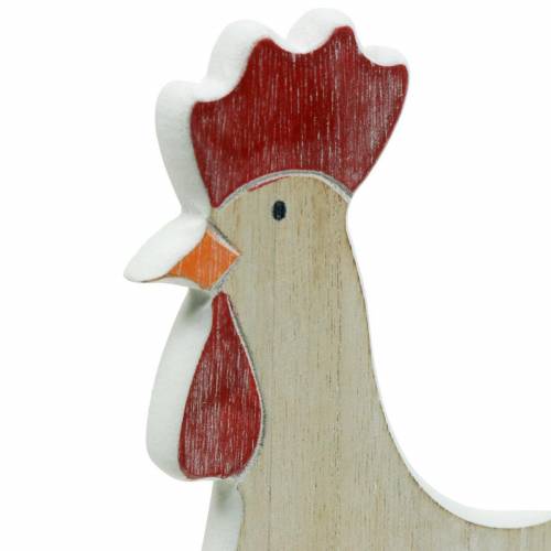 Floristik24 Wooden rooster with basket, Easter decoration, wooden figure for planting, spring decoration, decorative chicken