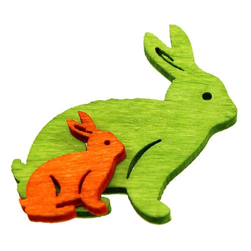 Wooden bunny 2cm - 4cm assorted colors 96pcs