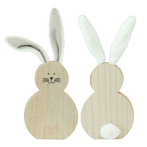 Product Wooden Rabbit with Movable Ears Brown White 11.5×27cm 2 pcs