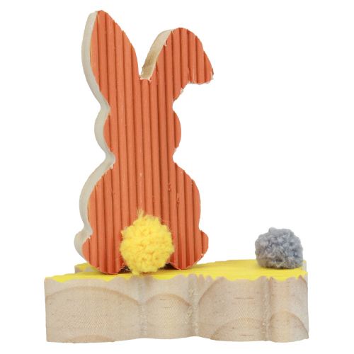 Product Wooden rabbit decoration rabbits Easter decoration yellow orange 4×8cm 6pcs