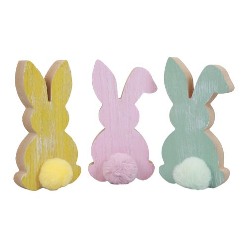 Product Wooden Rabbit Decoration Rabbits Easter Decoration Wood Pastel 8.5×16cm 6 pcs