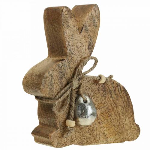 Wooden rabbit decoration table decoration Easter mango wood 13×4×15cm