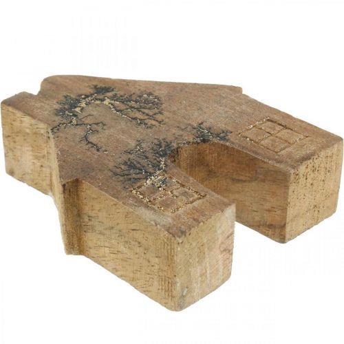 Product Wooden house decoration Christmas house wooden house decoration wooden stand H10cm