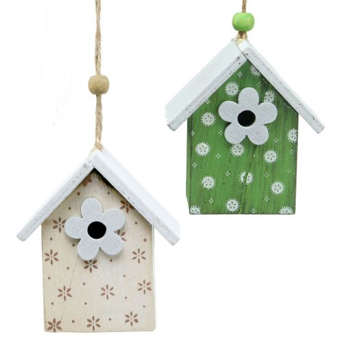 Deco birdhouse for hanging 8cm 6pcs
