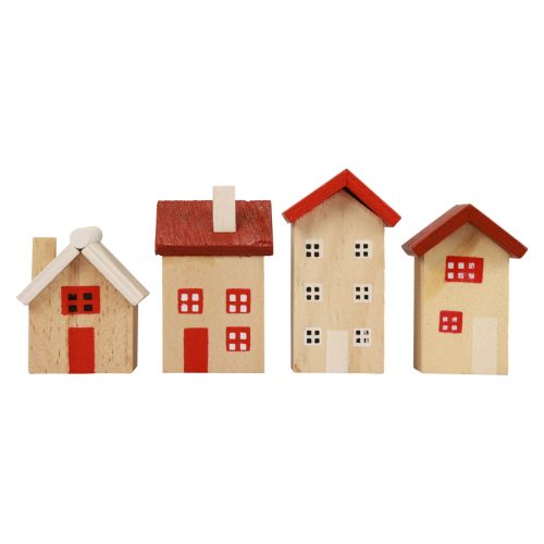 Floristik24 Wooden house decoration wooden house table decoration Christmas L3–5cm 8 pcs