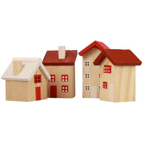 Floristik24 Wooden house decoration wooden house table decoration Christmas L3–5cm 8 pcs
