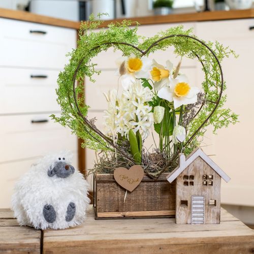 Product Wooden House Decorative House Table Stand Wood 20cm 2 Pcs