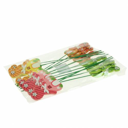 Floristik24 Flower stick gnome house with stick colored assorted 5×9cm 16 pcs