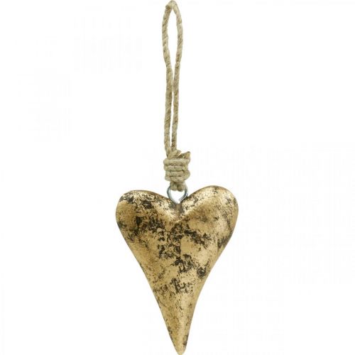 Floristik24 Wooden heart gold effect, Valentine's Day, wedding decoration 10 × 7cm