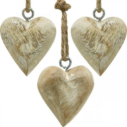 Floristik24 Wooden heart Christmas tree decoration 4.5cm 36 pcs