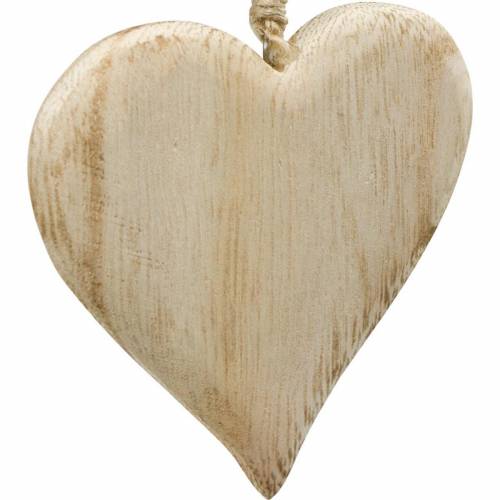 Floristik24 Decorative heart Valentine's Day wood heart to hang nature wood decoration 4pcs