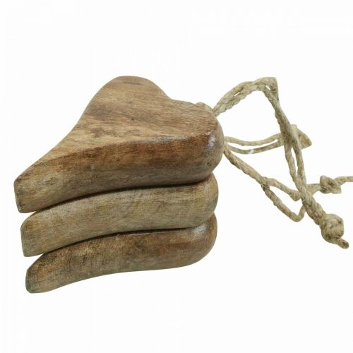 Floristik24 Wooden heart pendant heart wood decoration for hanging 10cm 3pcs