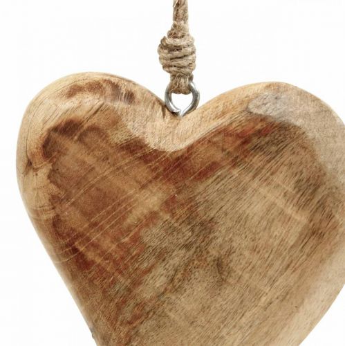 Floristik24 Wooden heart, heart pendant made of mango wood 9×9cm 4pcs