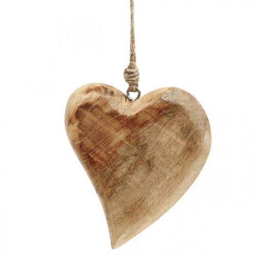 Floristik24 Wooden heart, heart pendant made of mango wood 9×9cm 4pcs