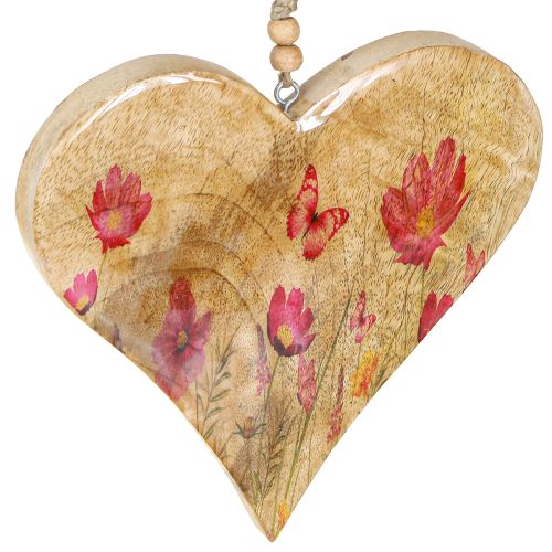 Product Wooden Hearts for Hanging Flowers Natural Pink H18cm 2 Pcs
