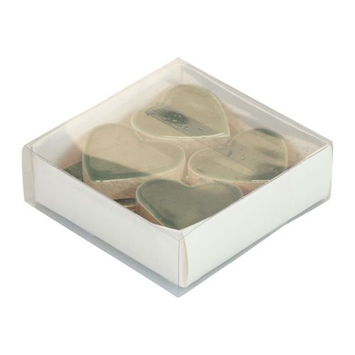 Floristik24 Wooden hearts decorative hearts green glossy wood 4.5 cm 8 pcs