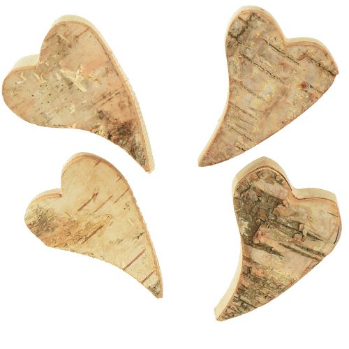 Wooden hearts scatter heart birch hearts natural 6×4cm 16 pcs