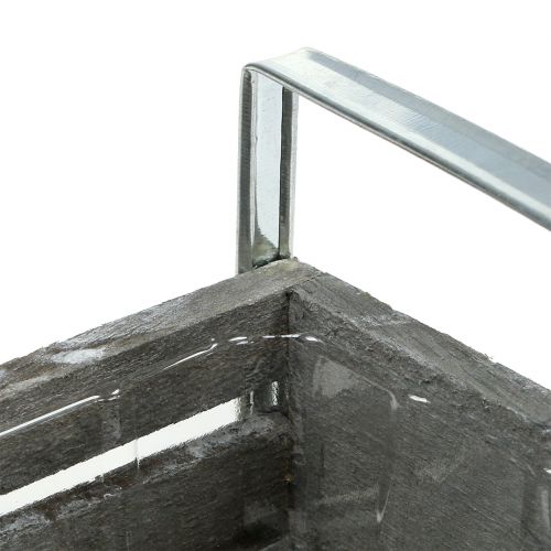 Floristik24 Wooden box gray 20cm x 9cm H6cm with handles