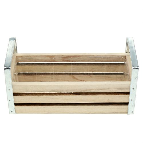 Floristik24 Wooden box natural 20cm x 9cm H6cm with handles