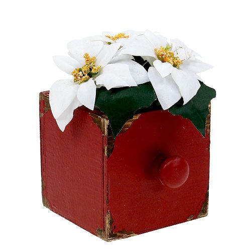 Floristik24 Wooden box drawer set of 3 red 9/12 / 15cm