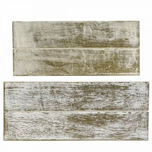 Floristik24 Planter box wood vintage cream, brown 32×16/28×13cm set of 2