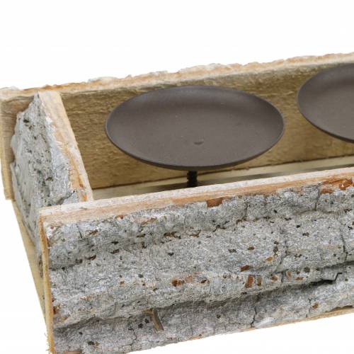 Floristik24 Candlestick for 4 candles wood white washed 45cm