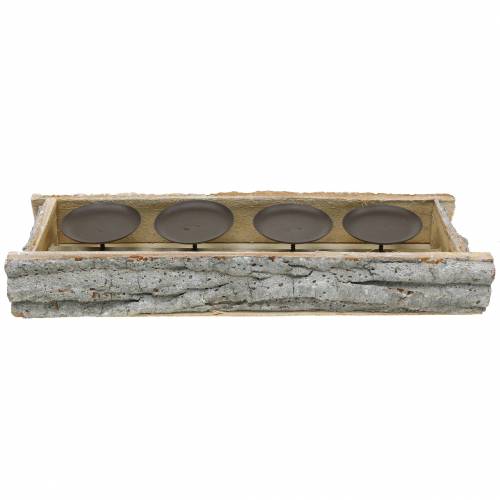 Floristik24 Candlestick for 4 candles wood white washed 45cm