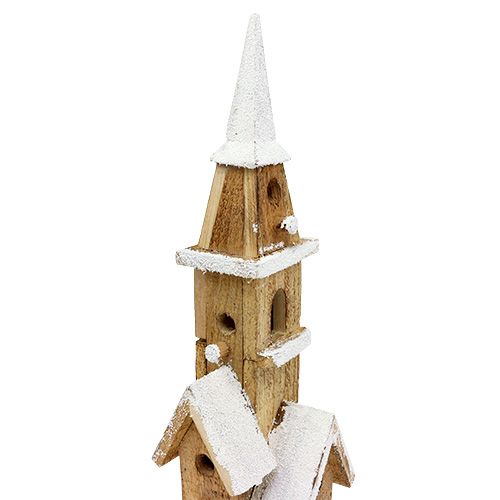 Floristik24 Wooden church with lighting 40cm