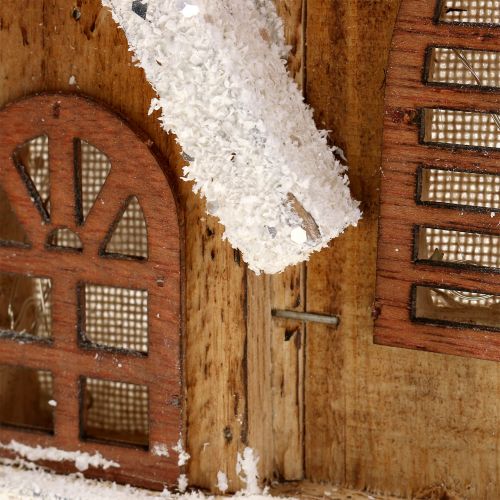 Floristik24 Wooden church with LED lighting warm white 5L 16cm x 27cm