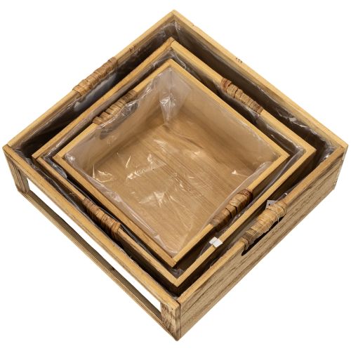 Wooden box with chalkboard and insert, 3 sizes set, 30cm | Floristik24.ie